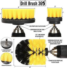 img 2 attached to 🛠️ Medium Yellow Drill Brush 360 Attachment Kit - All Purpose Cleaner Scrubbing Brushes for Bathroom Surfaces, Grout, Tubs, Showers, Kitchens, Autos, Boats, RVs