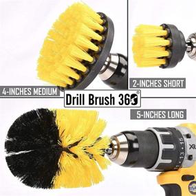 img 3 attached to 🛠️ Medium Yellow Drill Brush 360 Attachment Kit - All Purpose Cleaner Scrubbing Brushes for Bathroom Surfaces, Grout, Tubs, Showers, Kitchens, Autos, Boats, RVs