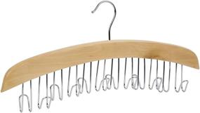 img 4 attached to Organize Your Men's Belts in Style with Richards Homewares Wooden Belt Hanger - Natural Finish and Chrome Accents - Closet Rack with Hooks, 95532