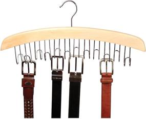 img 3 attached to Organize Your Men's Belts in Style with Richards Homewares Wooden Belt Hanger - Natural Finish and Chrome Accents - Closet Rack with Hooks, 95532