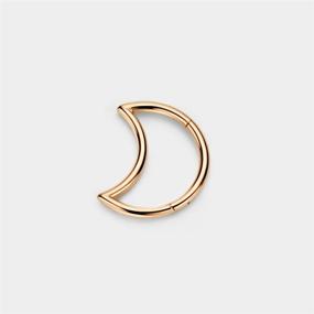 img 2 attached to 🌙 FANSING 316L Stainless Steel Crescent Moon Clicker Earrings, 18G 16G, for Women, Cartilage, Rook, Daith, Tragus Piercings