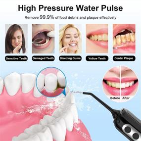 img 3 attached to Cordless Water Flosser and Teeth Cleaner - Portable Oral Irrigator with 4 Modes, IPX7 Waterproof, Rechargeable, Ideal for Braces, Home, and Travel - Includes 4 Replacement Tips