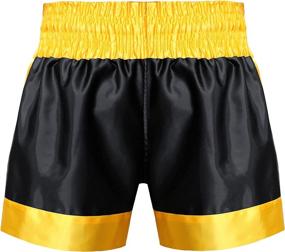 img 2 attached to 🐯 Stylish Muay Thai Shorts: Black Gold Satin with Tiger Embroidery - Perfect for Kickboxing Training