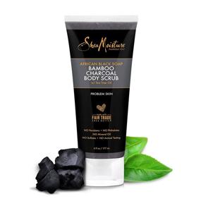 img 2 attached to 🧼 SheaMoisture African Black Soap Bamboo Charcoal Body Scrub - Exfoliating, 6 Ounce