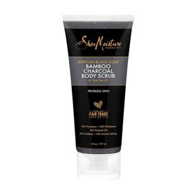 img 4 attached to 🧼 SheaMoisture African Black Soap Bamboo Charcoal Body Scrub - Exfoliating, 6 Ounce
