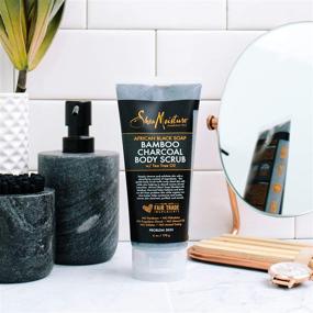 img 1 attached to 🧼 SheaMoisture African Black Soap Bamboo Charcoal Body Scrub - Exfoliating, 6 Ounce