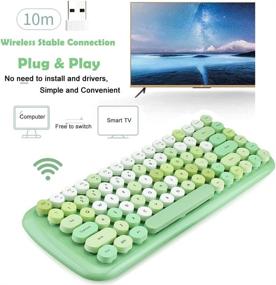 img 3 attached to 🌈 Onlywe Wireless Keyboard Mouse Set - Mini 2.4G Wireless Round Punk Cute Candy Colors - Ideal for Home Office Use - Compatible with Notebook, Desktop, Mac, Win XP/7/8/10 - Green Keyboard Mouse