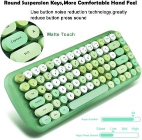 img 1 attached to 🌈 Onlywe Wireless Keyboard Mouse Set - Mini 2.4G Wireless Round Punk Cute Candy Colors - Ideal for Home Office Use - Compatible with Notebook, Desktop, Mac, Win XP/7/8/10 - Green Keyboard Mouse