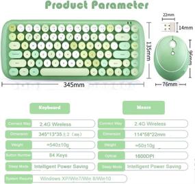 img 2 attached to 🌈 Onlywe Wireless Keyboard Mouse Set - Mini 2.4G Wireless Round Punk Cute Candy Colors - Ideal for Home Office Use - Compatible with Notebook, Desktop, Mac, Win XP/7/8/10 - Green Keyboard Mouse