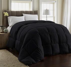img 3 attached to 🛏️ Premium Black Down Alternative Comforter Duvet Insert - Corner Tabs, Reinforced Double Stitches, Piped Edges, Siliconized Fiber Fill - California King Size 104"x96