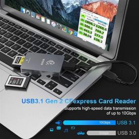 img 3 attached to 💻 Кард-ридер CFexpress для карт XQD - адаптер памяти CFexpress Type B High-Speed USB 3.1 Gen 2 10Gbps для Android/Windows/Mac OS/Linux - портативный корпус из алюминия.