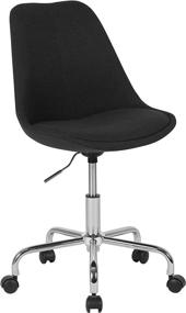 img 3 attached to 💺 Optimize your Office Ergonomics with Flash Furniture's Aurora Series Mid-Back Black Fabric Task Chair, featuring Pneumatic Lift and Chrome Base