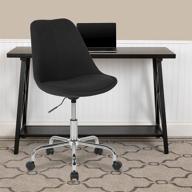 💺 optimize your office ergonomics with flash furniture's aurora series mid-back black fabric task chair, featuring pneumatic lift and chrome base logo