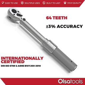 img 3 attached to 🔧 Olsa Tools Click Torque Wrench - 1/4-Inch Drive (30-150 in-lb Torque Range), Premium Precision Ratchet Adjustable Torque Wrench - Professional Grade