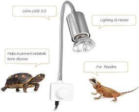 img 3 attached to 🔥 360 Degree Rotatable Heating Lamp - Adjustable Habitat Basking Lamp Set with Clip and Dimmable Switch, Ideal for Reptiles Aquarium Turtle, Lizard, Snake - 25W