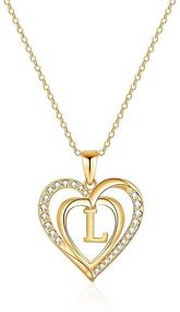 img 4 attached to ❤️ IEFRICH Dainty Initial Heart Necklace: Perfect Gifts for Girls & Women on Birthdays, Mother's Day, or Valentines!