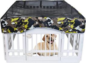 img 4 attached to 🐾 Ultimate Pet Mesh Top Cover: Ensures Pet Security, Escape-Prevention & Sun Protection for 36'' Wide 4-Panel Plastic Pet Pen (Playpen Not Included)