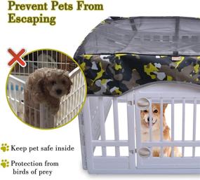 img 2 attached to 🐾 Ultimate Pet Mesh Top Cover: Ensures Pet Security, Escape-Prevention & Sun Protection for 36'' Wide 4-Panel Plastic Pet Pen (Playpen Not Included)