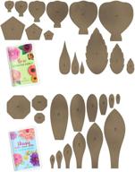 🌸 diy paper flower template kit: paper rose, daisy, dahlia, zinnia, aster - includes 8 styles of flowers and leaf templates, with instruction book logo