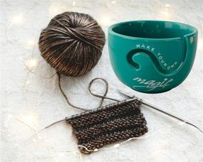 img 1 attached to Ceramic Yarn Bowl for Crochet and Knitting Accessories - Top Yarn Holder - Accommodates Extra Large Yarn Ball or 4-5 Small Balls - Ideal Gift for Knitters and Crocheters 6.5’’ x 4.5'' (Turquoise)