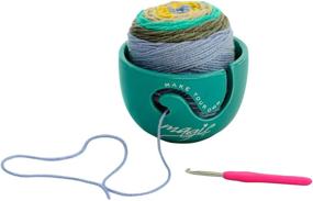 img 2 attached to Ceramic Yarn Bowl for Crochet and Knitting Accessories - Top Yarn Holder - Accommodates Extra Large Yarn Ball or 4-5 Small Balls - Ideal Gift for Knitters and Crocheters 6.5’’ x 4.5'' (Turquoise)