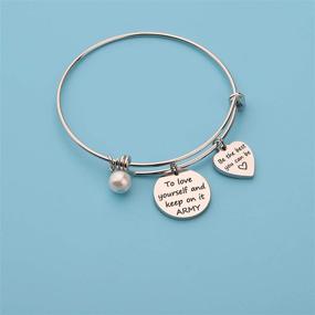 img 1 attached to 🎗️ WSNANG Army Bracelet: A Gift to Love Yourself and Keep On, Perfect for Kpop Fans - Inspirational Gift for Fans Girls