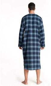 img 2 attached to 🛌 Comfortable SIORO Flannel Nightshirt: Soft Cotton Men's Nightwear for Sleep & Lounge