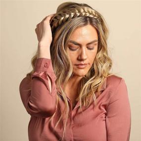 img 1 attached to 👸 Madison Braids Двуспиральная ободковая коса: Толстое естественное наращивание - Свят Halo - Пепельное подчеркивание - Женский аксессуар для волос