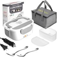 🍱 [2021 upgrade] high-power electric lunch box food warmer - 3 in 1 portable microwave for car and home - 12v 24v 110v - detachable 304 stainless steel container - includes fork and spoon логотип