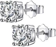 💎 shimmering 925 sterling silver stud earrings: elegant round clear cubic zirconia for women, girls, & men logo