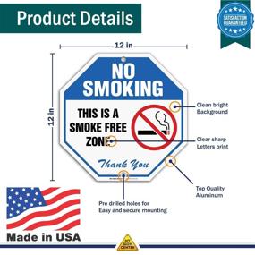 img 3 attached to Smoking Sign Octagon Outdoor Rust Free