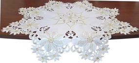 img 4 attached to EcoSol Designs Embroidered Centerpiece White Gold