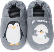 🐧 penguin-themed boys' toddler slippers: perfect indoor bedroom shoes & adorable footwear logo