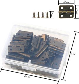 img 3 attached to Aneco 50 Pieces Antique Bronze Mini Hinges & 200 Replacement Hinge Screws Set – Retro Butt Hinges with Plastic Contain Box