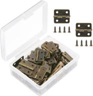 aneco 50 pieces antique bronze mini hinges & 200 replacement hinge screws set – retro butt hinges with plastic contain box logo