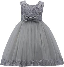 img 4 attached to 👗 Big Little Girl Ball Gown Short Lace Flower Tulle Prom Dresses 2-10T for Wedding, Party, Evening Dance