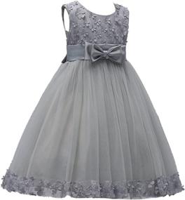 img 3 attached to 👗 Big Little Girl Ball Gown Short Lace Flower Tulle Prom Dresses 2-10T for Wedding, Party, Evening Dance