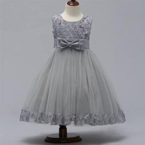 img 1 attached to 👗 Big Little Girl Ball Gown Short Lace Flower Tulle Prom Dresses 2-10T for Wedding, Party, Evening Dance