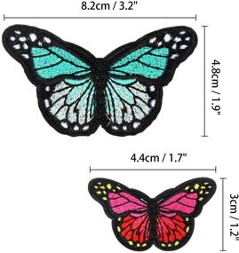 img 3 attached to 50 Butterfly Iron-on Patches, 2 Different 🦋 Sizes - Embroidered Sew Applique Repair Patch Kit