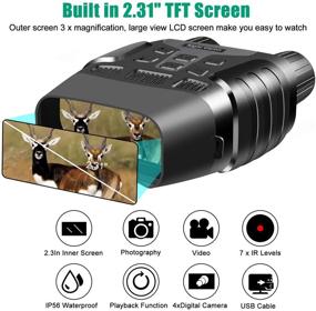 img 3 attached to 🌙 HD Night Vision Binoculars with Take Photo & Video from 300m / 984ft in Total Darkness, Night Goggles with 2.31" TFT LCD and 32G Memory Card