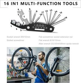 img 3 attached to 🚲 GUAMEE 16-in-1 Multi-Function Bicycle Repair Tool with Saddle Bag, Repair Kit, Light - Mountain Road Bike Portable Tool Kit