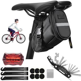 img 4 attached to 🚲 GUAMEE 16-in-1 Multi-Function Bicycle Repair Tool with Saddle Bag, Repair Kit, Light - Mountain Road Bike Portable Tool Kit