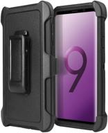 📱 galaxy s9 plus belt clip shockproof case - aicase 3-in-1 armor: full body heavy duty holster + protective kickstand - black logo