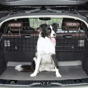 img 3 attached to FEANDREA Dog Car Barrier - Adjustable Pet Barrier for SUVs, Vans, and Vehicles - Mesh Headrest Pet Guard - Black UPDB001B01