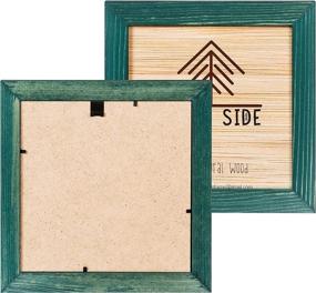 img 3 attached to 🖼️ Charming Rustic Green Wooden Square Picture Frame 12x12 inch - Natural Eco Distressed Wood Wall Mounting Photo Frame