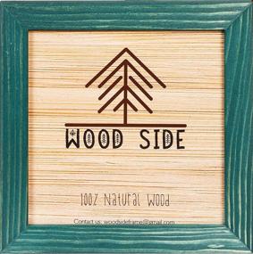 img 4 attached to 🖼️ Charming Rustic Green Wooden Square Picture Frame 12x12 inch - Natural Eco Distressed Wood Wall Mounting Photo Frame