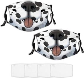 img 4 attached to 🐾 Dalmatian Sports Half Face Mask - Unisex Sun UV Dust Protection Bandana with Adjustable Neck Gaiter - Pack of 2 & 4 Replaceable Filters