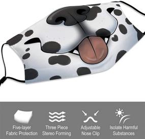 img 1 attached to 🐾 Dalmatian Sports Half Face Mask - Unisex Sun UV Dust Protection Bandana with Adjustable Neck Gaiter - Pack of 2 & 4 Replaceable Filters