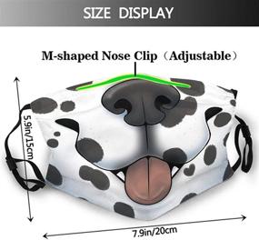 img 2 attached to 🐾 Dalmatian Sports Half Face Mask - Unisex Sun UV Dust Protection Bandana with Adjustable Neck Gaiter - Pack of 2 & 4 Replaceable Filters