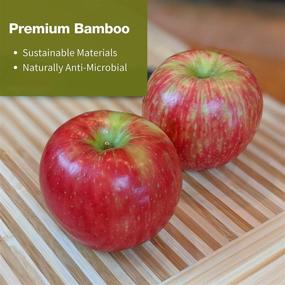 img 2 attached to 🔪 Bamboo Cutting Board with Juice Grooves - Premium Kitchen Chopping Board for Meat, Cheese, and Vegetables - 17 x 12 Inches - Anti-Microbial